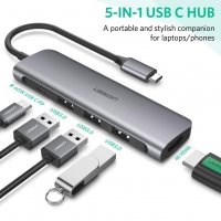 Ugreen Type C na HDMI + USB 3.0x3 + PD power delivery vhod